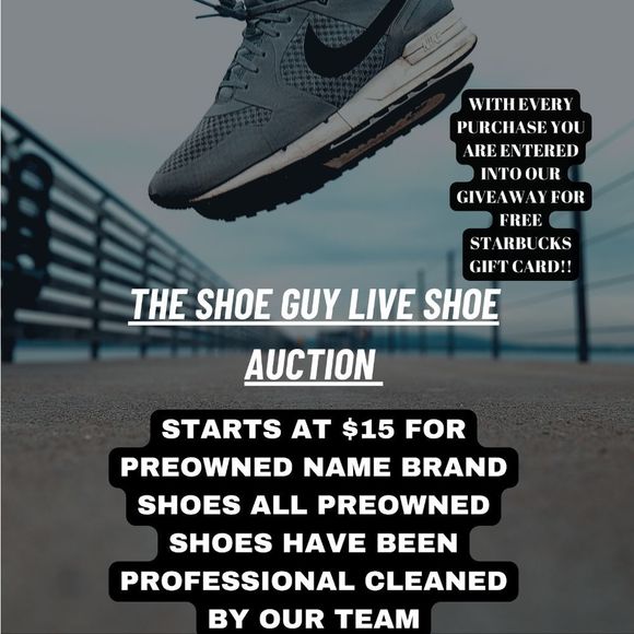 $15 STARTS FOR PREOWNED SHOES-- FREE STARBUCKS GIFT CARD RAFFLE GIVEAWAY!!!